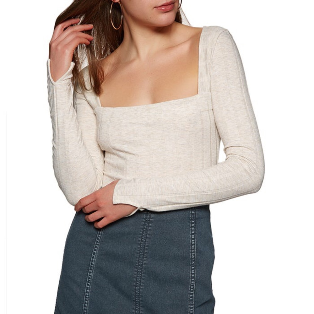 Free People NWT Beside Me Bodysuit Cream | Sz XS